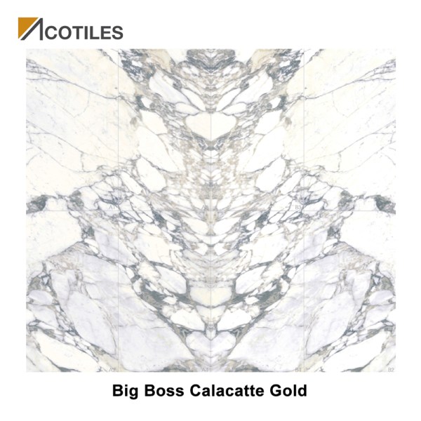 Big Boss Calacatte Gold Thin Tiles - 800mm x 1400mm x 6mm - 8 Faces per Set