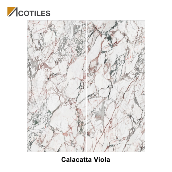 Calacatta Viola Thin Tiles - 2 Continuous Faces