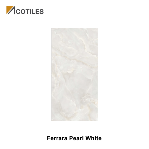 Ferrara Pearl White Thin Tiles - 3 Faces