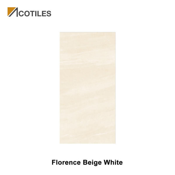 Florence Beige White Thin Tiles - 10 Faces - Polished / Textured Surface