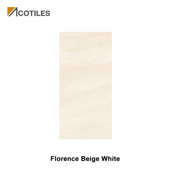 Florence Beige White Thin Tiles - 10 Faces - Matt Surface