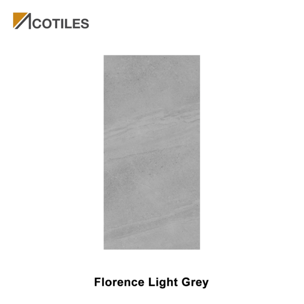 Florence Light Grey Thin Tiles - 10 Faces - Polished / Textured Surface