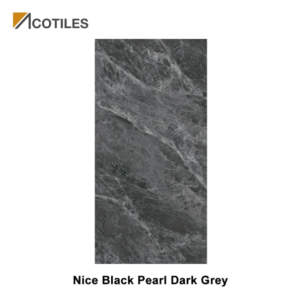 Nice Black Pearl Dark Grey Thin Tiles - 6 Continuous Faces
