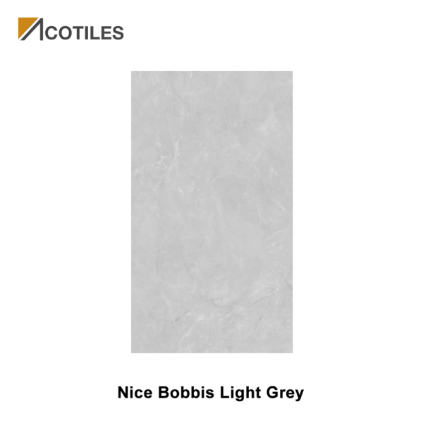Nice Bobbis Light Grey Thin Tiles - 800mm x 1400mm x 6mm - 4 Faces