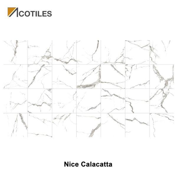 Nice Calacatta Thin Tiles - 1000mm x 1000mm x 6mm - 28 Faces