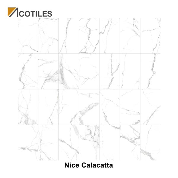 Nice Calacatta Thin Tiles - 800mm x 1400mm x 6mm - 28 Faces