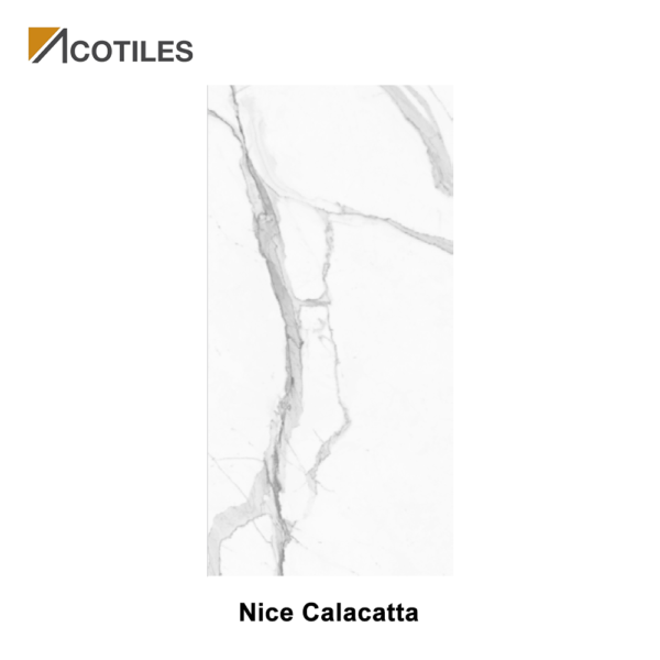 Nice Calacatta Thin Tiles - 900mm x 1800mm x 6mm - 4 Faces