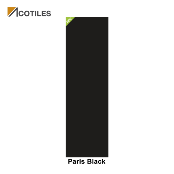 Paris Black Thin Tiles - 800mm x 2600mm x 6mm