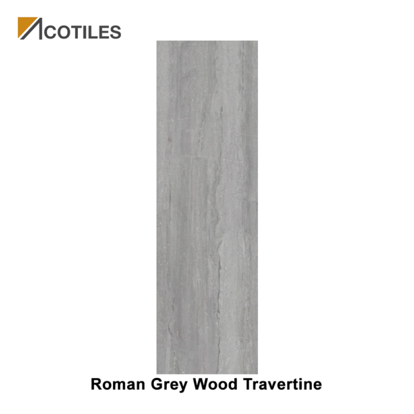 Roman Grey Wood Travertine Thin Tiles - 800mm x 2600mm x 6mm