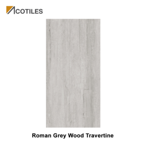 Roman Grey Wood Travertine Thin Tiles - 900mm x 1800mm x 6mm