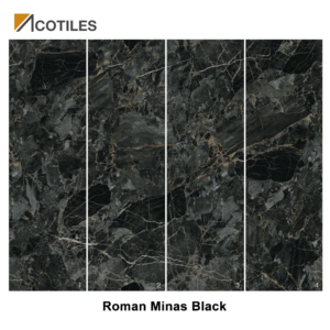 Roman Minas Black Thin Tiles