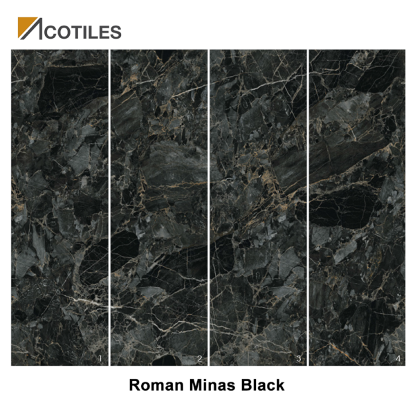 Roman Minas Black Thin Tiles