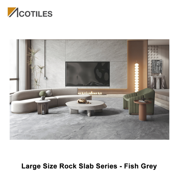 Large Size Rock Slab Series Designer Tiles - Fish Grey - JQA163212X67